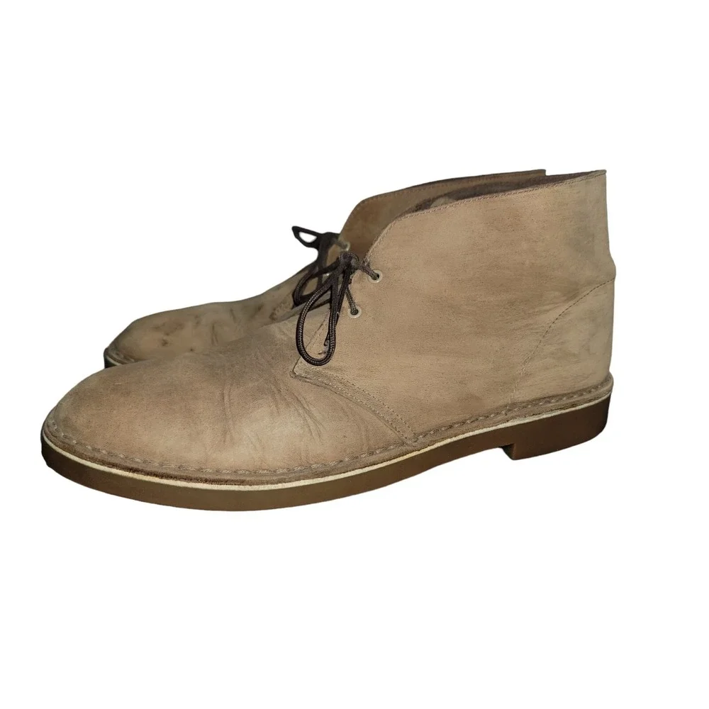 Clarks Bushacre Mens Size 13 M Boots Brown Leather Lace Up Ankle Chukka Nubuck